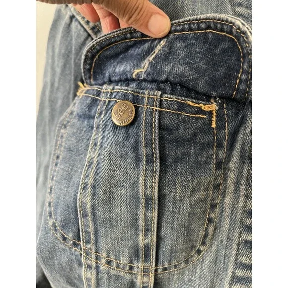 VTG 60s 70s Lee Riders Denim Jean Trucker Jacket PATD 153438 Made in USA Blue